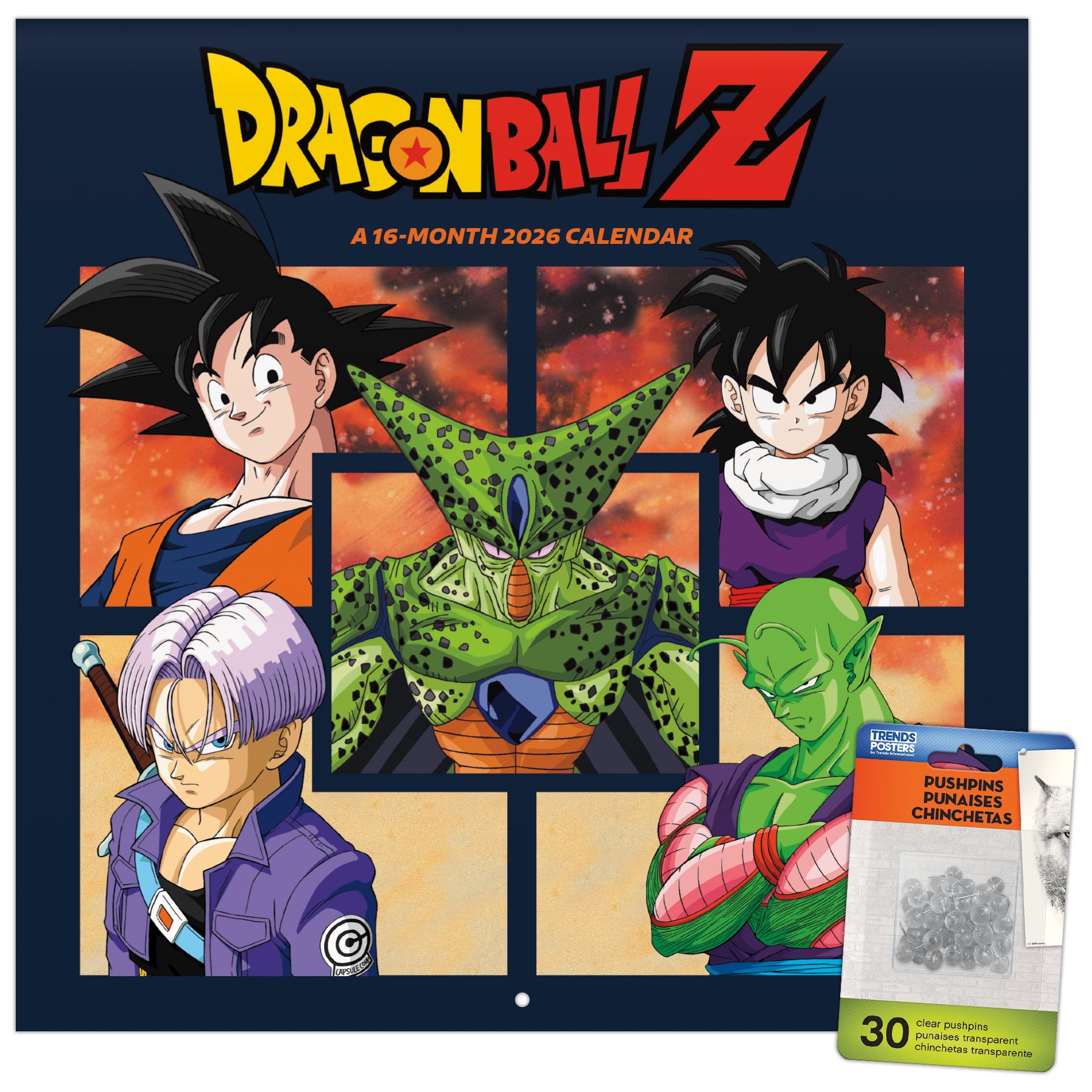 Trends International, Dragon Ball Z 2026 Wall Calendar, 12'' X 12