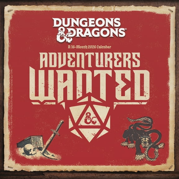 Trends International 2026 Dungeons and Dragons Classic Wall Calendar