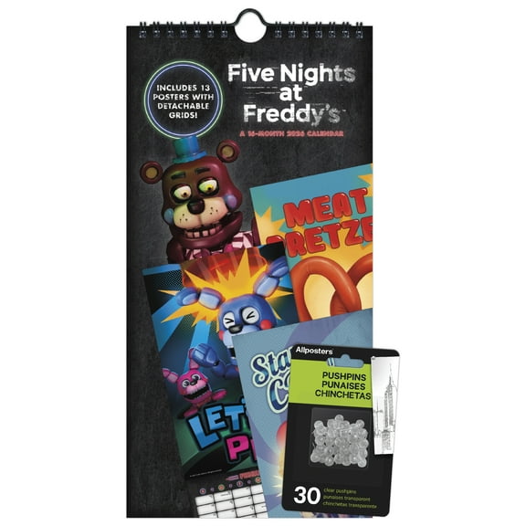Trends International 2026 Five Nights at Freddys Mini Poster Calendar & Push Pins