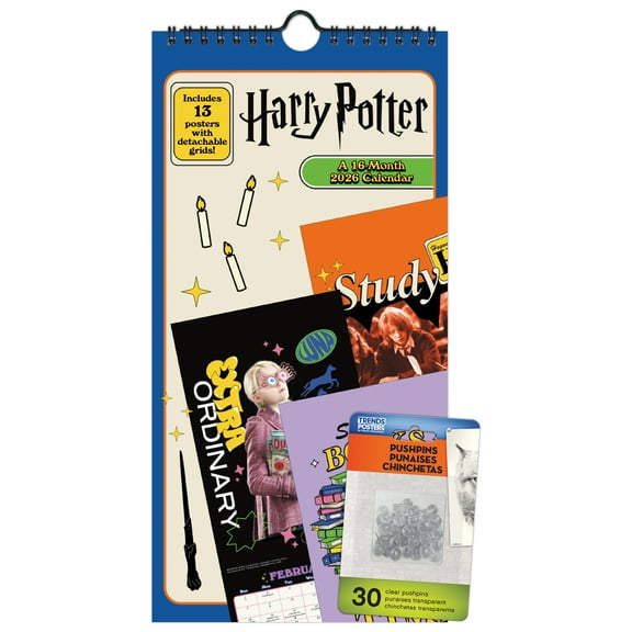 Trends International 2026 Harry Potter Mini Poster Calendar & Push Pins