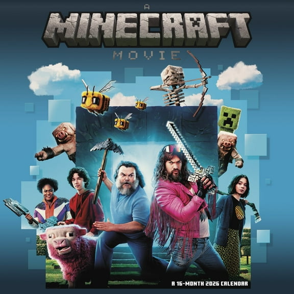 Trends International 2026 Minecraft Movie (SECURE) Wall Calendar