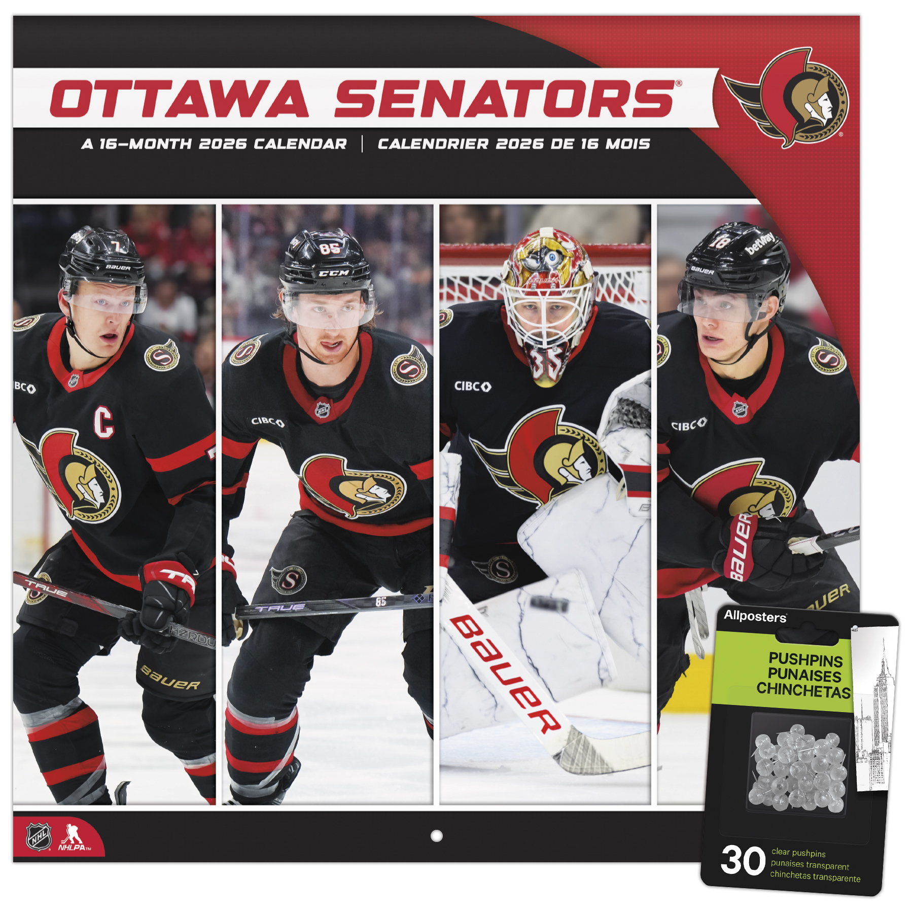 Trends International 2026 Ottawa Senators (Bilingual French) Wall