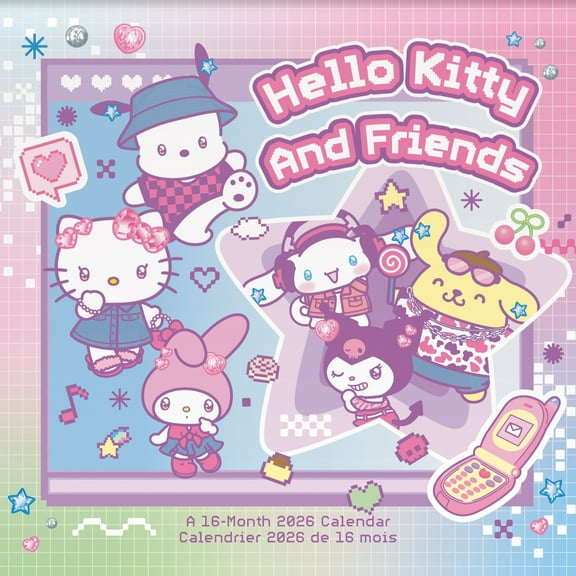 Trends International 2026 Sanrio - Hello Kitty and Friends (Bilingual French) Wall Calendar