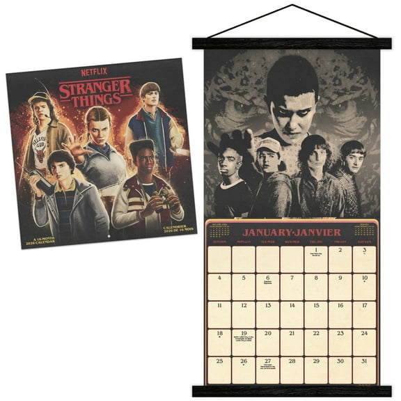 Trends International 2026 Stranger Things (Bilingual French) Wall Calendar & Magnetic Frame