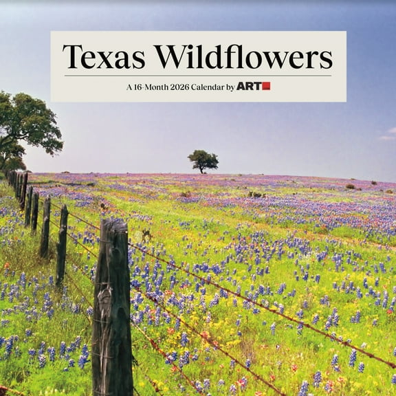 Trends International, Texas Wildflowers 2026 Wall Calendar, 12'' X 12'', 16-Month Calendar with Stapled Binding
