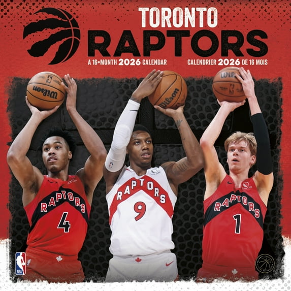 Trends International, NBA Toronto Raptors 2026 Wall Calendar, 12'' X 12'', 16-Month Calendar with Stapled Binding
