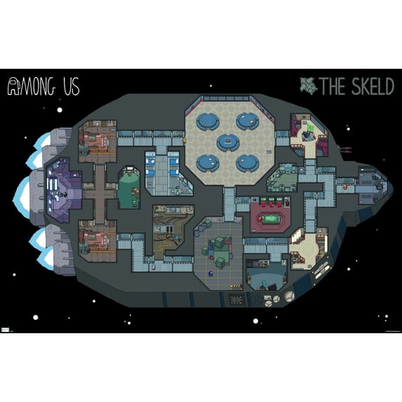 Trends International Among Us - Skeld Map Wall Poster 22.375" x 34" Premium Unframed Version