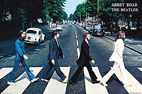 The Beatles Abbey Road White Framed Wall Poster