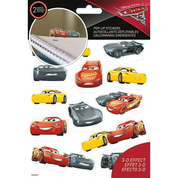Trends International Cars 3 Pop Up Stickers , 2 Sheet