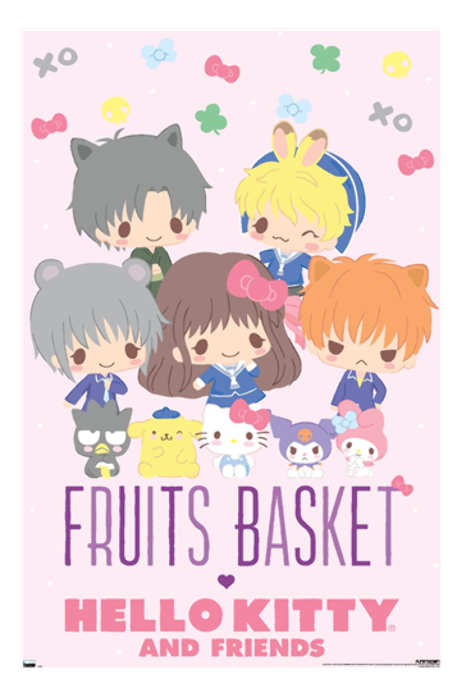 Trends International Fruits Basket x Hello Kitty 24” x 36” Framed Poster (Group Pack)