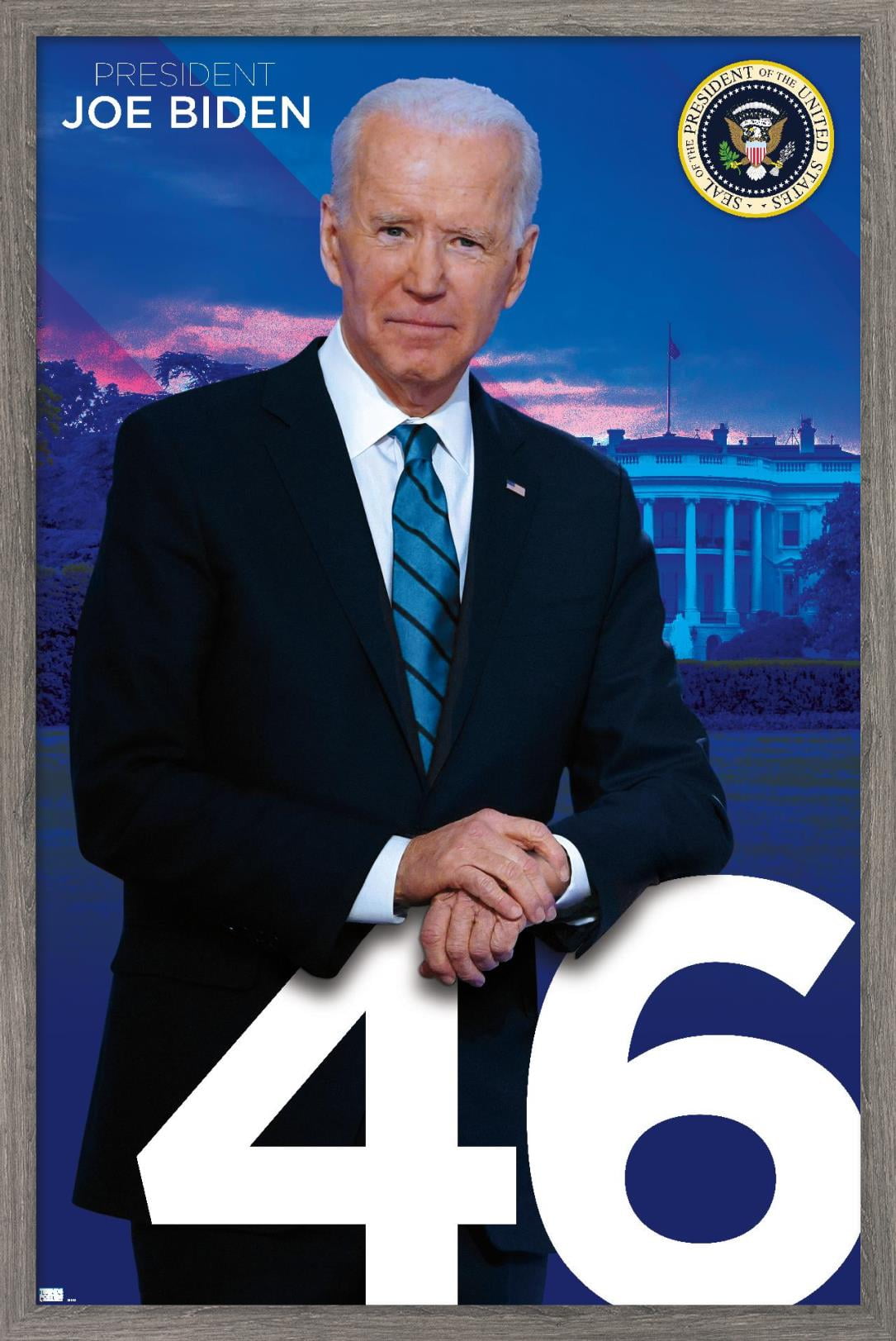 Trends International Joe Biden - President Wall Poster 16.5" x 24.25" x .75" Barnwood Framed Version