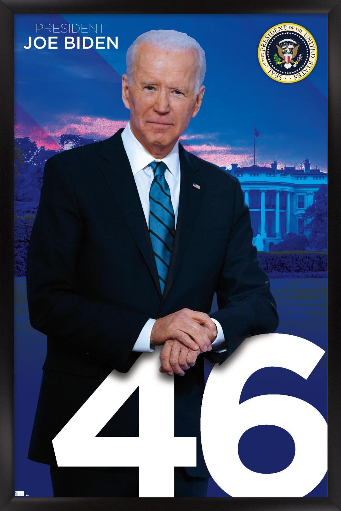 Trends International Joe Biden - President Wall Poster 16.5" x 24.25" x .75" Black Framed Version