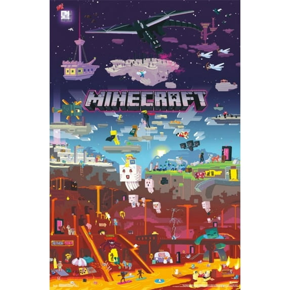 Trends International Minecraft World Wall 22.375" x 34" Poster