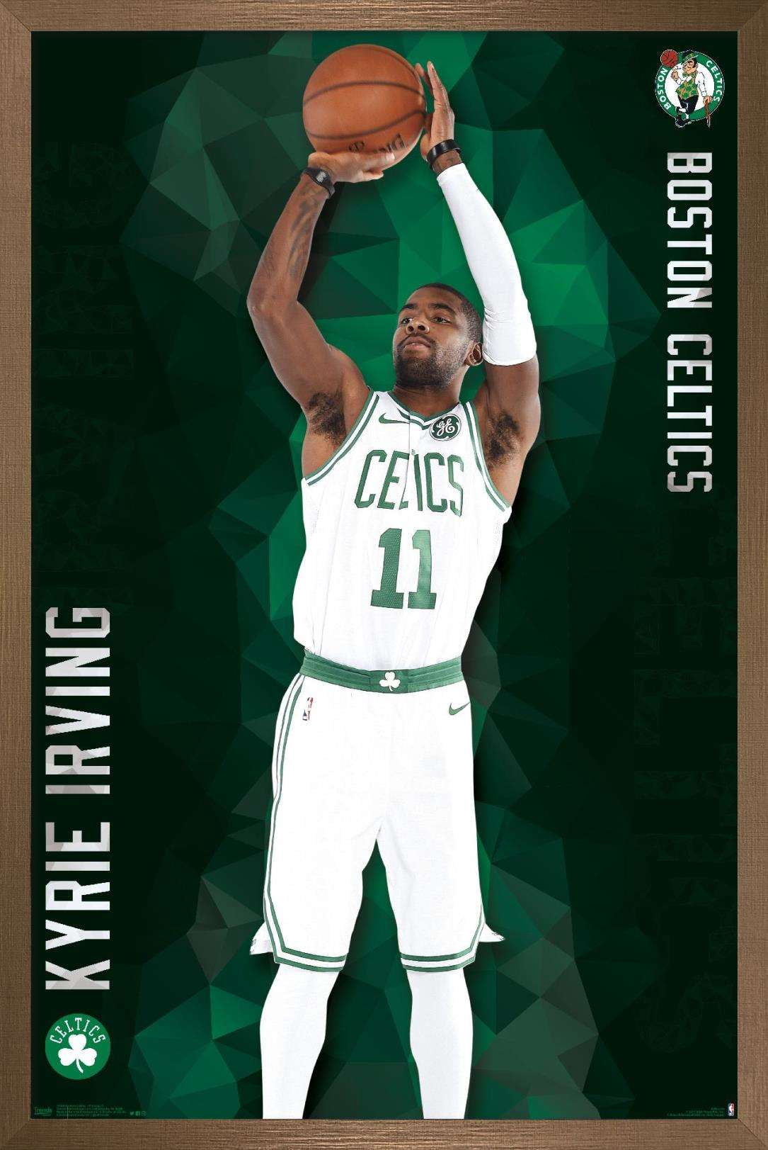Trends International NBA Boston Celtics - Kyrie Irving 17 Wall Poster 16.5" x 24.25" x .75" Bronze Framed Version