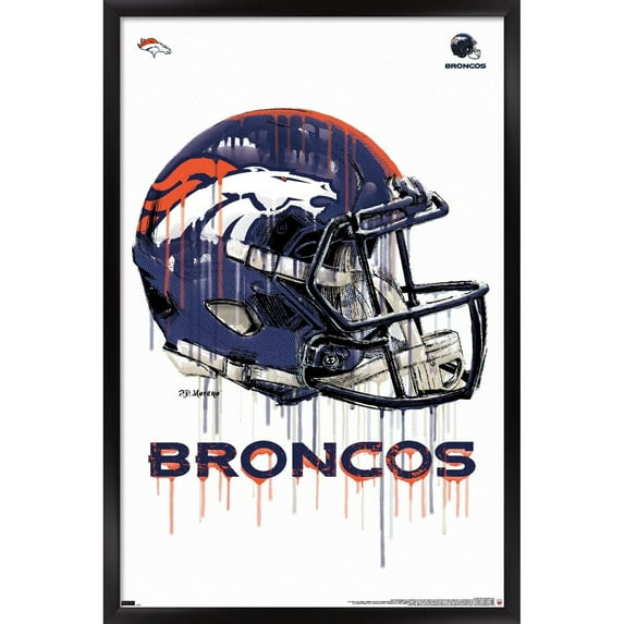 Denver Broncos 24.25'' x 35.75'' Framed Helmet Poster