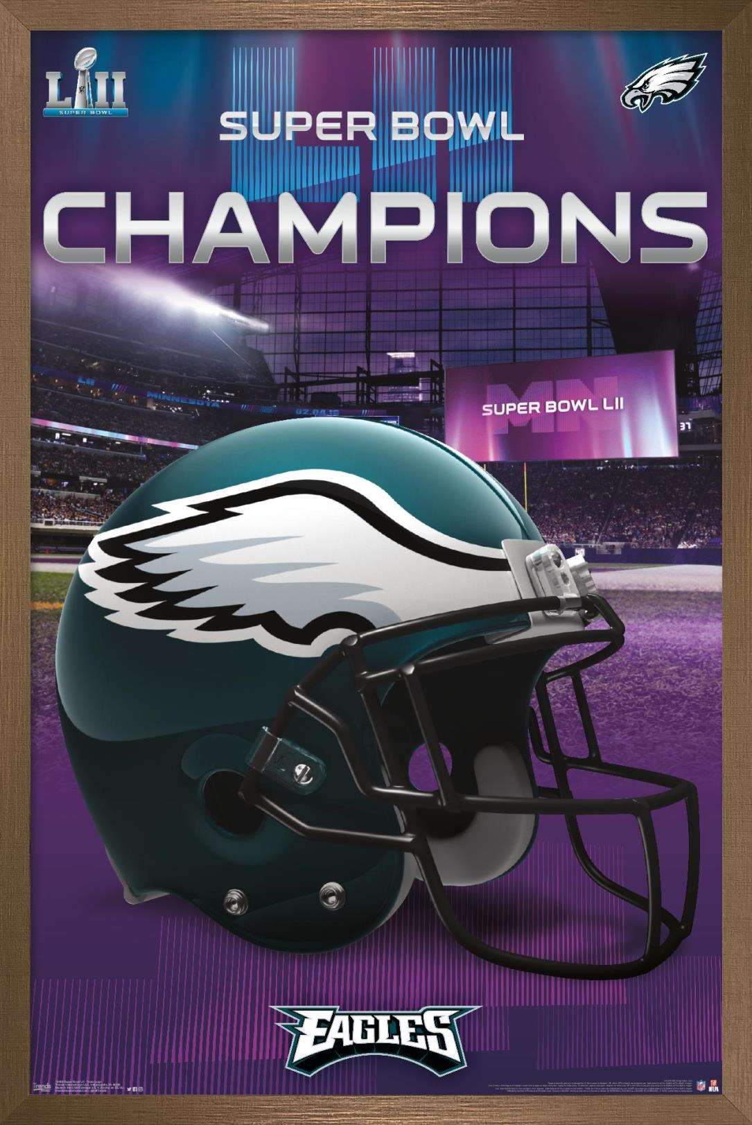 NFL Philadelphia Eagles - Logo 21 Wall Poster, 14.725 x 22.375, Framed 