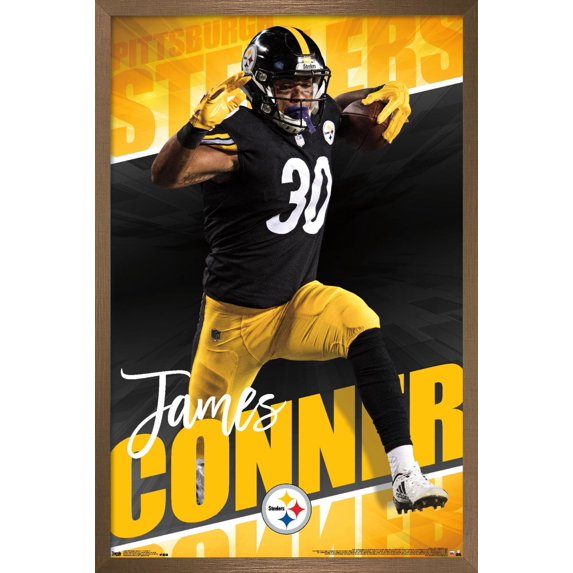 Trends International NFL Pittsburgh Steelers - James Conner 17 Wall Poster 16.5" x 24.25" x .75" Bronze Framed Version
