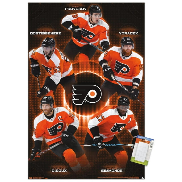 Trends International NHL Philadelphia Flyers - Team 17 Wall Poster 14.725" x 22.375" Premium Poster & Mount Bundle