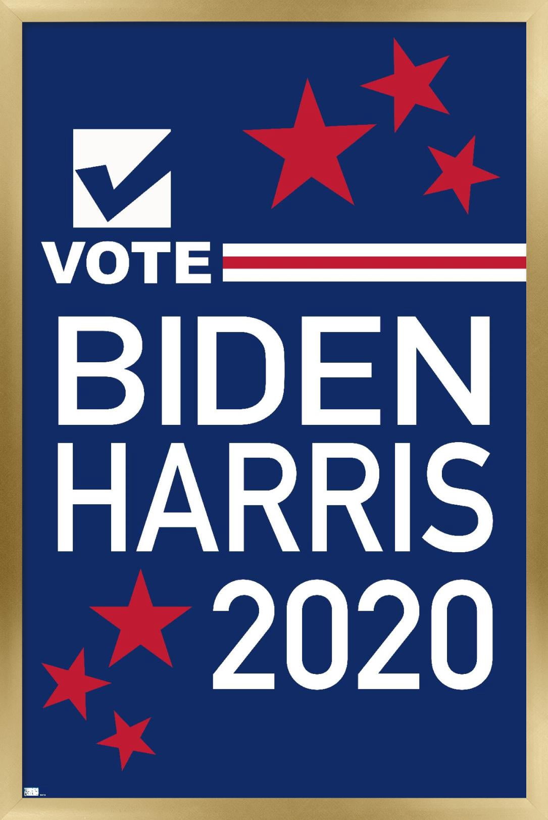 Trends International Vote - Biden/Harris 2020 Wall Poster 24.25" x 35.75" x .75" Gold Framed Version