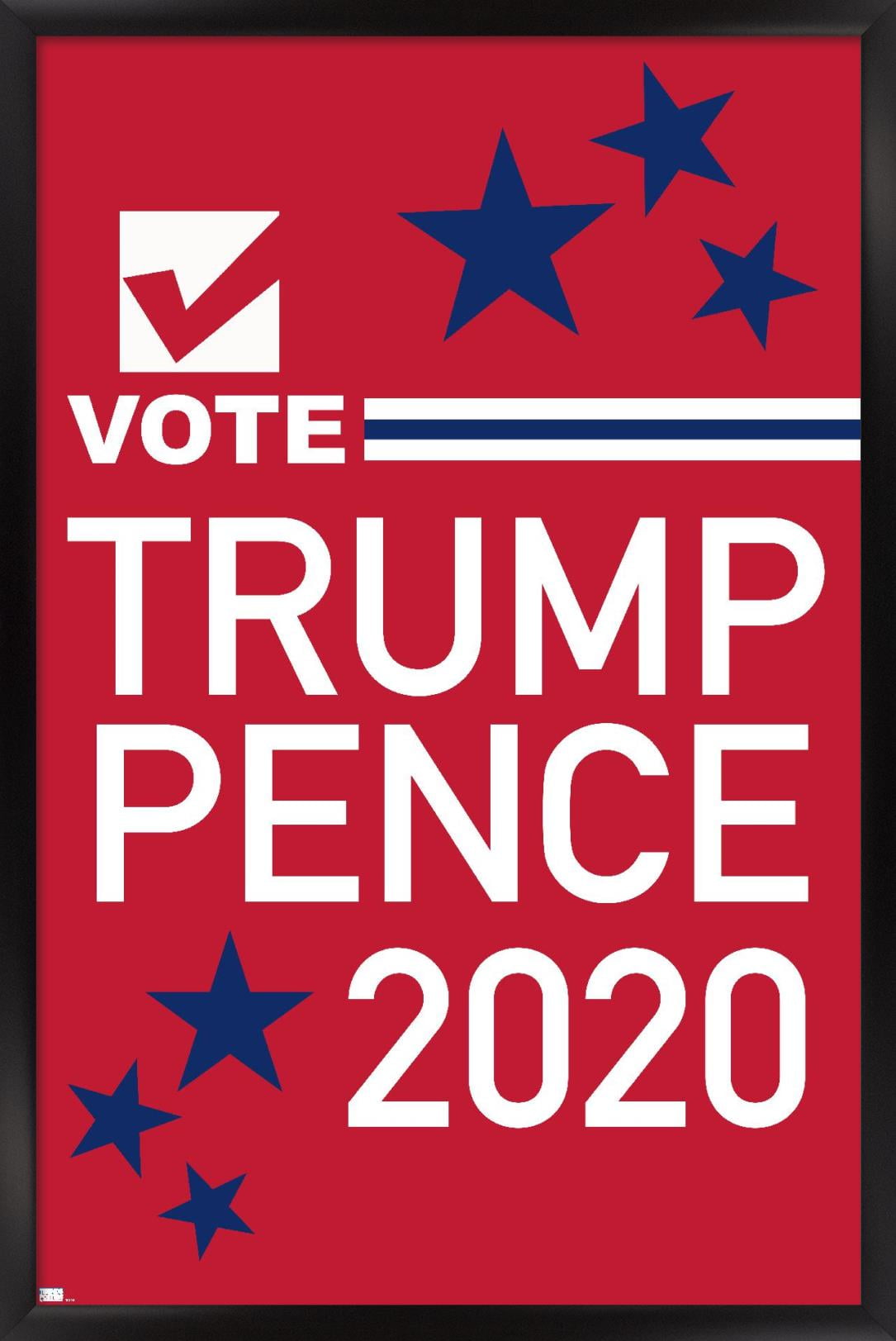 Trends International Vote - Trump/Pence 2020 Wall Poster 16.5" x 24.25" x .75" Black Framed Version