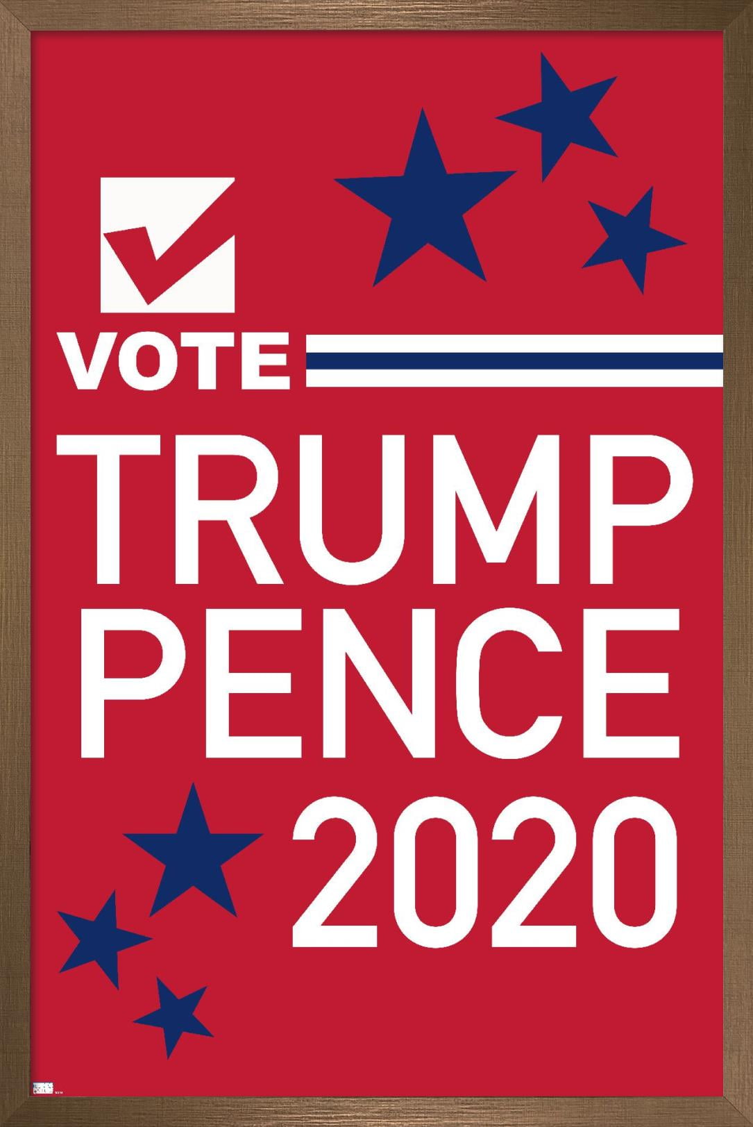 Trends International Vote - Trump/Pence 2020 Wall Poster 16.5" x 24.25" x .75" Bronze Framed Version