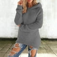 thumbnail image 1 of Trends Oversized Sweatshirts for Women Athletic Womens Sherpa Hoodie Fluffy Women's Hoodies Pullover Dark Gray L, 1 of 7