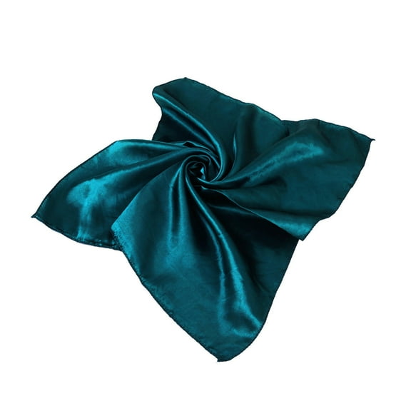 TrendsBlue Elegant Small Silk Feel Solid Color Satin Square Scarf 19.5"