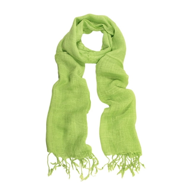 TrendsBlue Elegant Solid Color Viscose Fringe Scarf