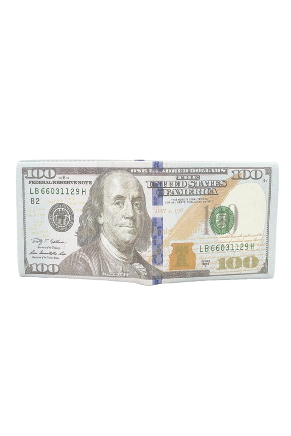 Premium Currency Money Print PU Leather Bifold Wallet
