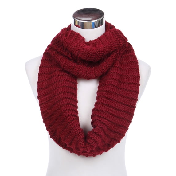 TrendsBlue Soft Chunky Ribbed Knit Infinity Loop Scarf