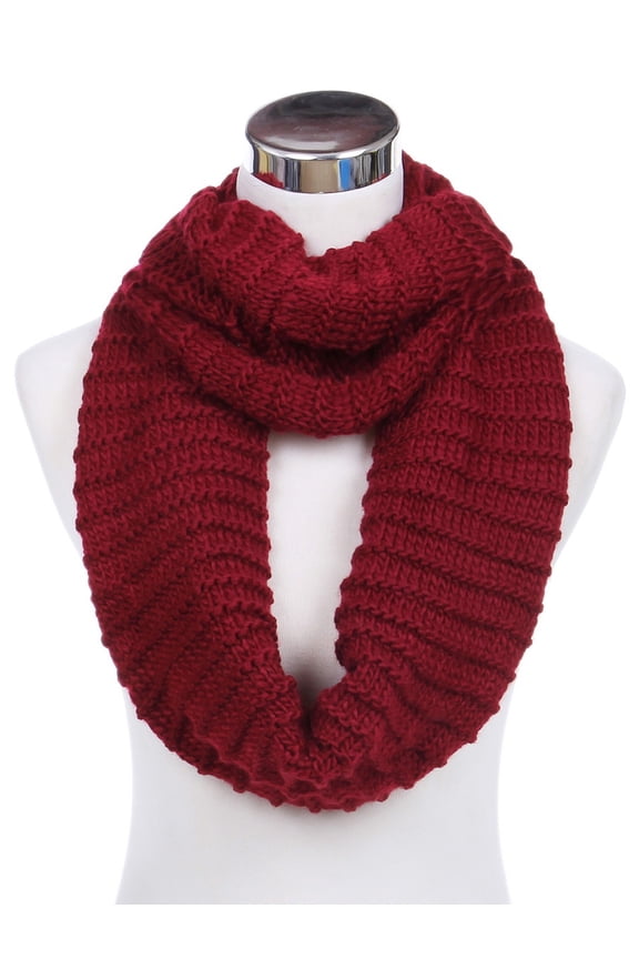 Soft Chunky Ribbed Knit Infinity Loop Scarf
