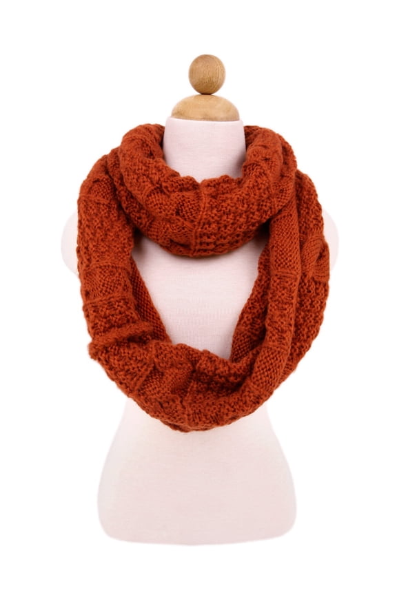 Premium Winter Thick Infinity Twist Cable Knit Scarf - Diff Colors