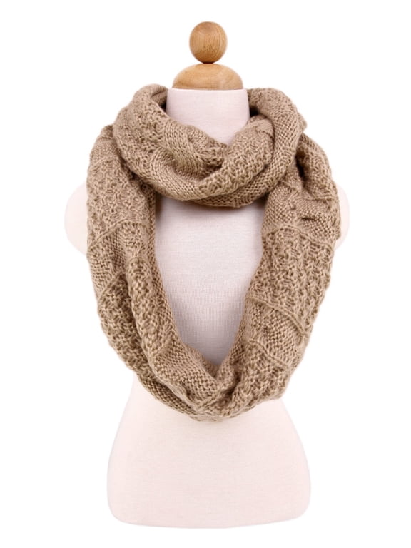 Premium Winter Thick Infinity Twist Cable Knit Scarf - Diff Colors