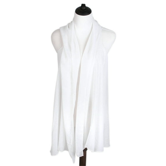 TrendsBlue Solid Color Chiffon Kimono Scarf Wrap Vest Beach Cover Up