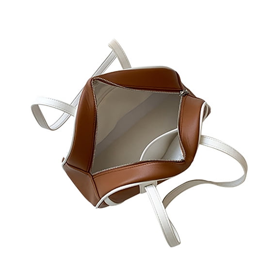 Trendsetting PU Leather Handbag with Unique Color Blocked Designs for Woman Patchwork Zippered Underarm Shoulder Bag
