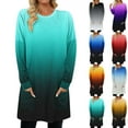 thumbnail image 1 of Trendsetting Women's Apparel Fashion Plus Size Women's Casual Crewneck Long Sleeve Lantern Sleeves Pullover Color WIth Pocket Tops, 1 of 8