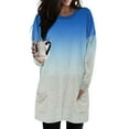 thumbnail image 1 of Trendsetting Women's Apparel Fashion Plus Size Women's Casual Crewneck Long Sleeve Lantern Sleeves Pullover Color WIth Pocket Tops, 1 of 7