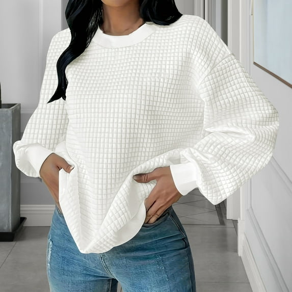 Trendsetting Women's Apparel Fashion Plus Size Women's New Round Neck Solid Color Fashionable And Comfortable Casual Long Sleeved Sweatshirt