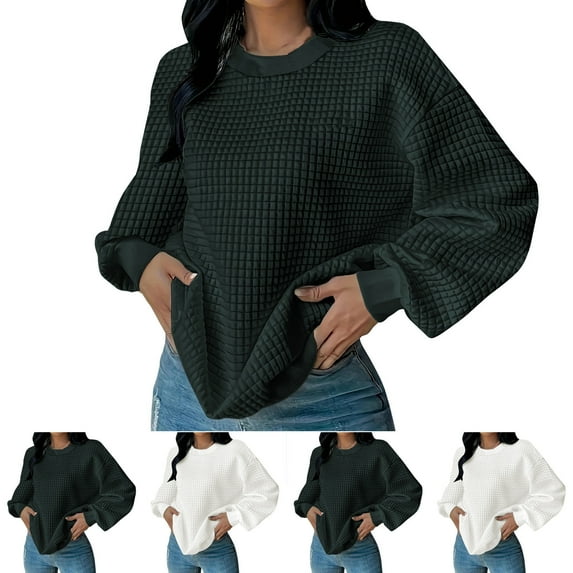 Trendsetting Women's Apparel Fashion Plus Size Women's New Round Neck Solid Color Fashionable And Comfortable Casual Long Sleeved Sweatshirt