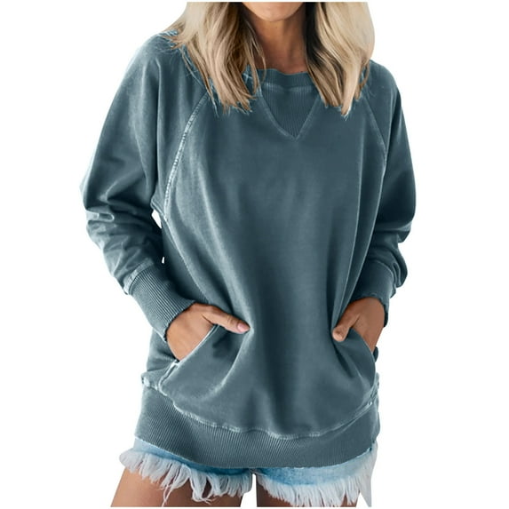 Trendsetting Women's Apparel Fashion Plus Size Women's Solid Color Fashionable Threaded Decorative Pocket Long Sleeved Loose Hoodie