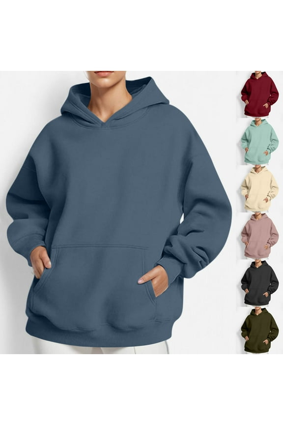 Trendsetting Women's Apparel Fashion Plus Size Womens Oversized Hoodies Casual Long Sleeve Fleece Sweatshirts Pullover Sweaters Teen Girls Preppy Tops Clothes