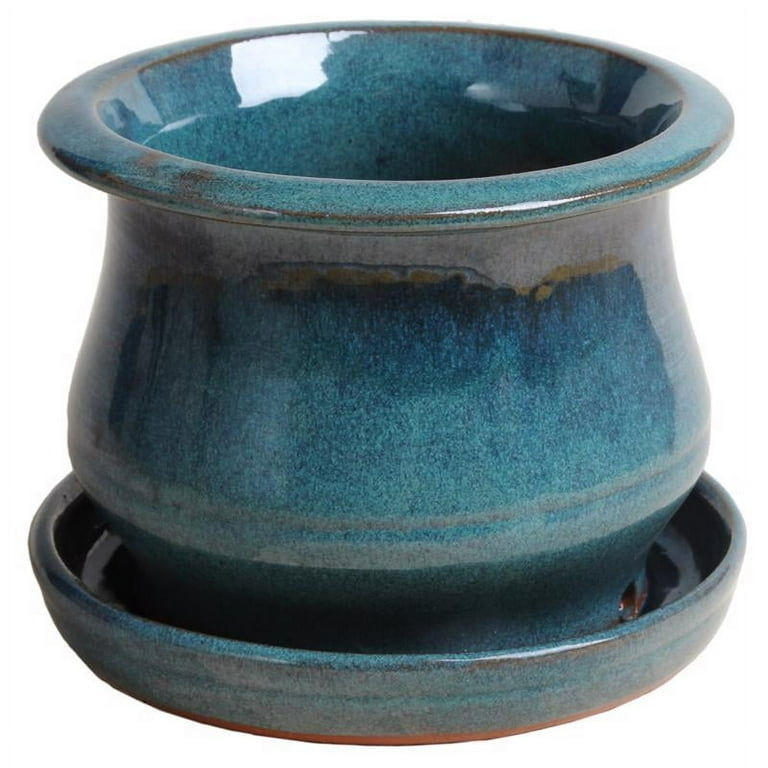 Trendspot 6 in. H X 6 in. W Ceramic Pot Blue Trendspot 6 in. H X 6 in. W Ceramic Pot Blue