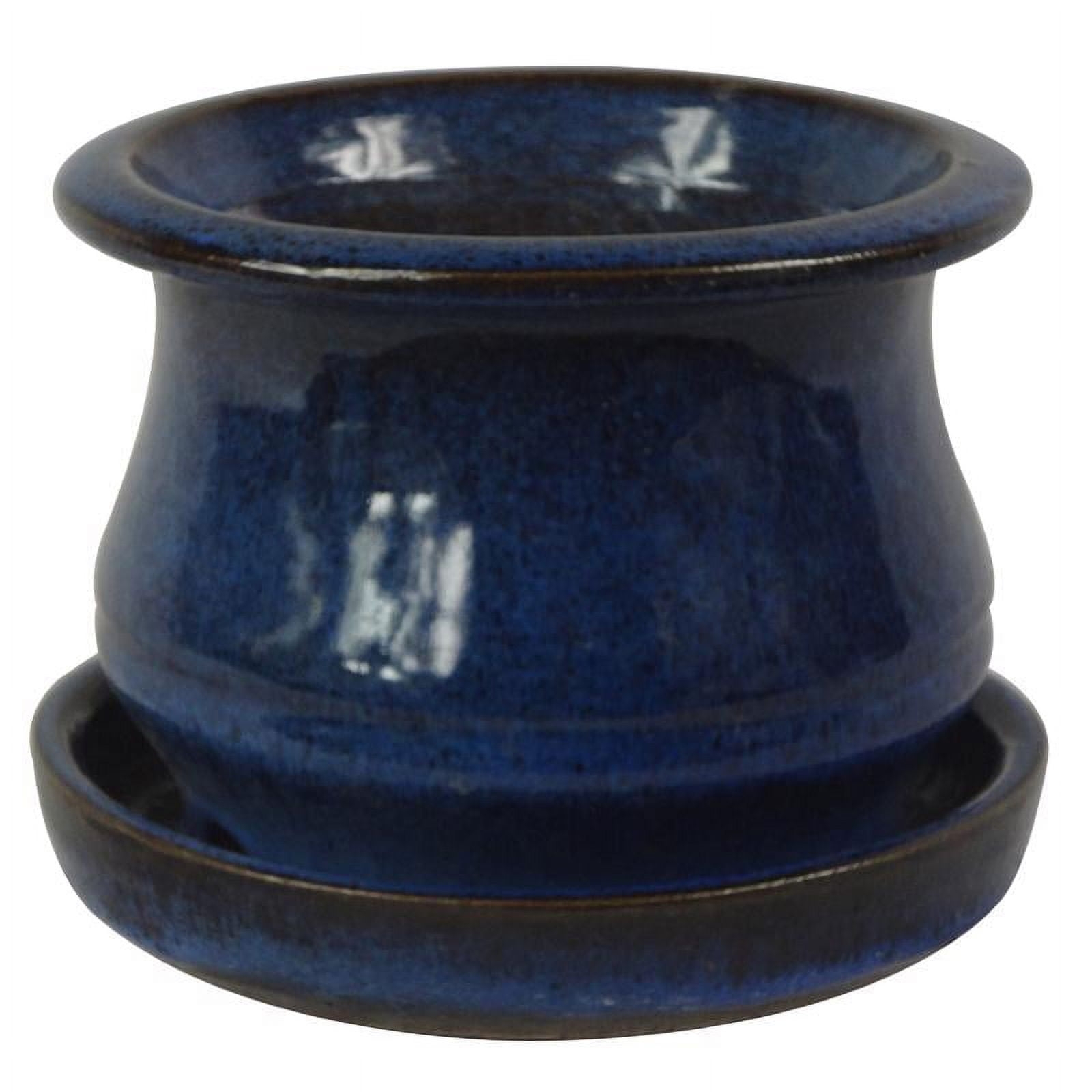 Trendspot Belleville 9 in. D Ceramic Planter Blue