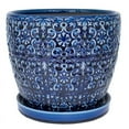 thumbnail image 1 of Trendspot Mediterranean 10" Round Blue Ceramic Planter, 1 of 7
