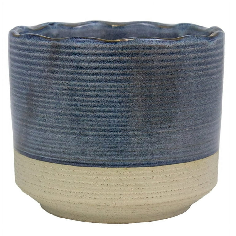 Trendspot 6 in. H X 6 in. W Ceramic Pot Blue Trendspot 6 in. H X 6 in. W Ceramic Pot Blue