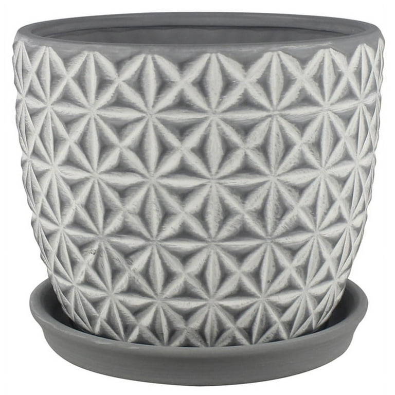Trendspot 7 in. H X 8 in. D Ceramic Pot Blue Trendspot 7 in. H X 8 in. D Ceramic Pot Blue