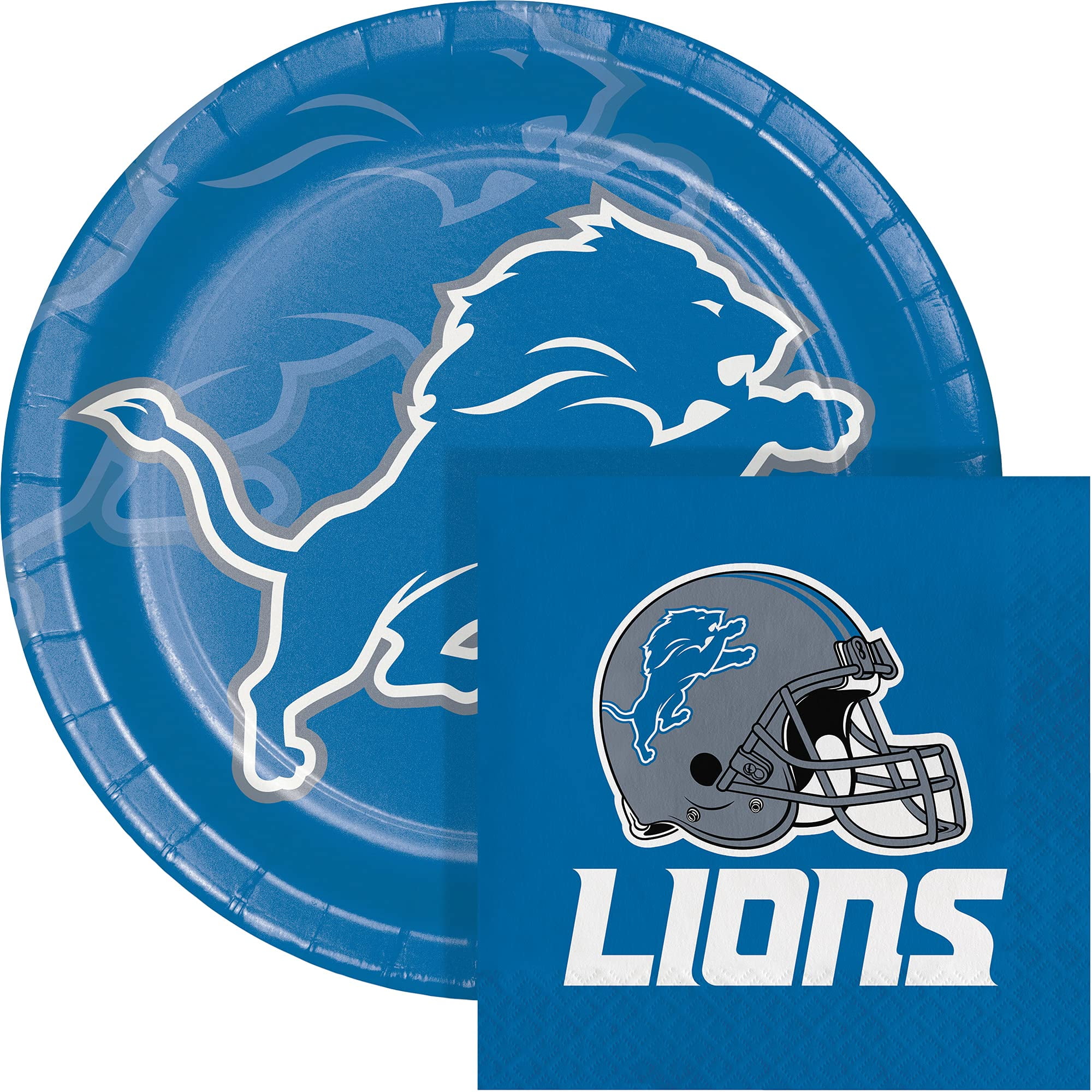 Trendware Detroit Lions Paper Plate and Napkin Party Kit, Serves 16