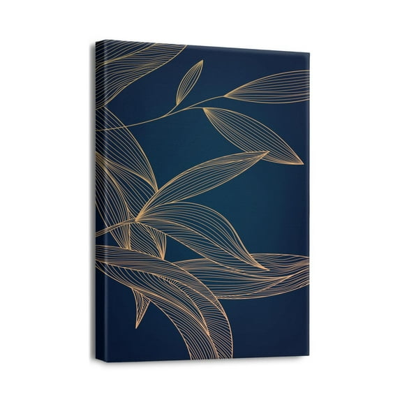 Trendy 12X16 inch Flowers Plant Wall Decor Vintage Floral Prints on Black & Beige Abstract Canvas