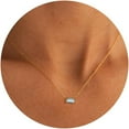 thumbnail image 1 of Trendy 14K Gold Plated CZ Chain Pendant - Dainty Birthstone Necklace for Women Jewelry Gift, 1 of 7