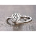 thumbnail image 1 of Trendy 2.25 Carat Halo Moissanite Diamond Engagement Ring Set with 18k Gold Plating, 1 of 5